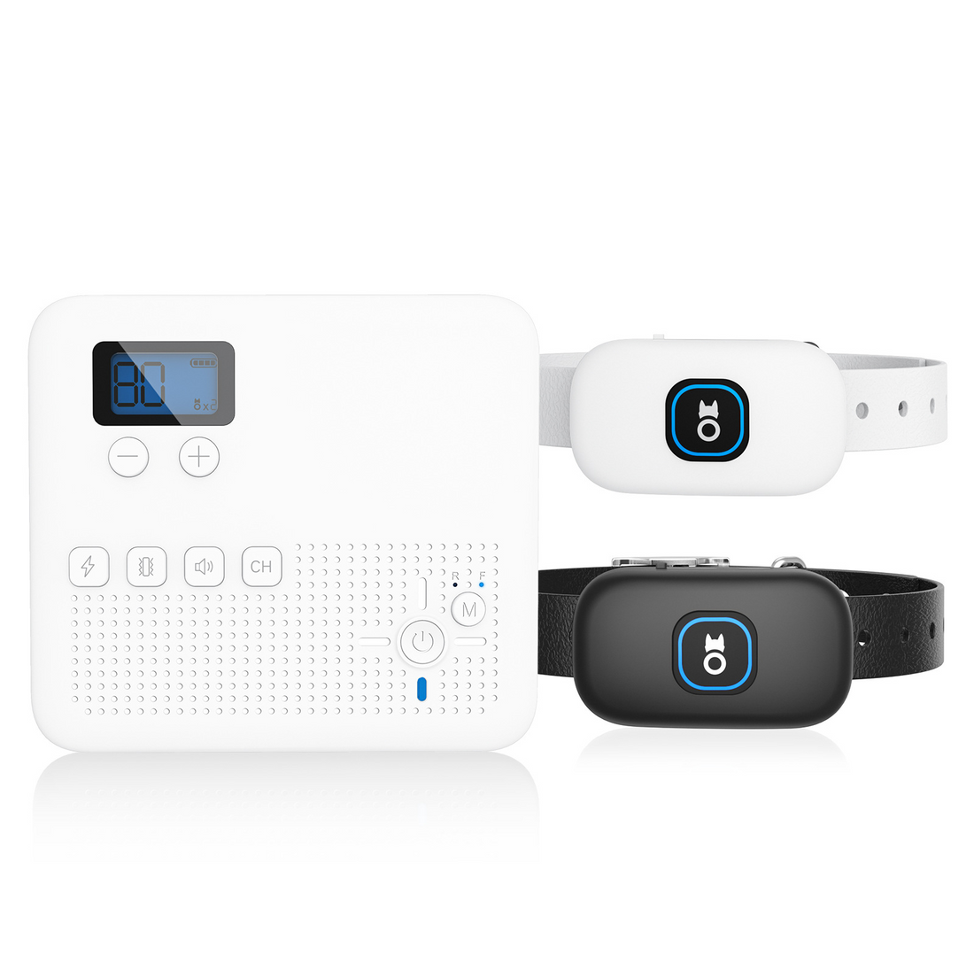2-in-1 Wireless Dog Fence &amp; Training Collar for 2 Dogs - White